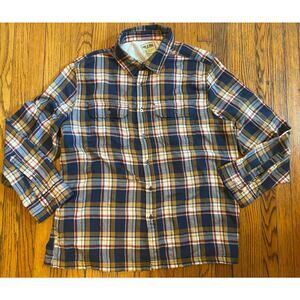 Lake & Trail Men's Long Sleeve Plaid Flannel Shirt Vented Back Size XL